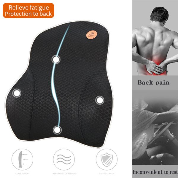 

4 color soft memory foam car seat winter pillows lumbar support back massager waist cushion for chairs home office relieve pain