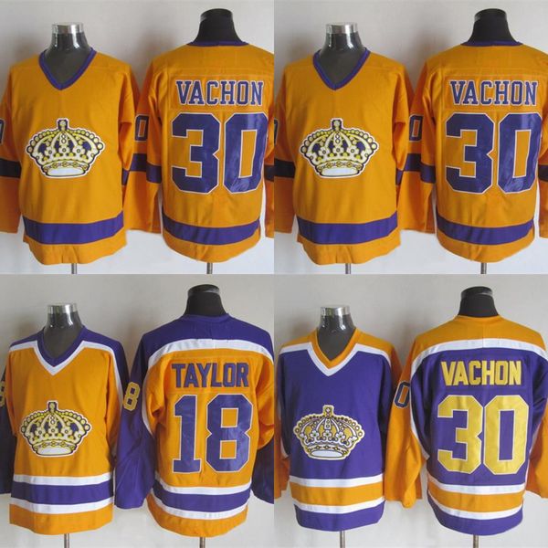 

2017-2018 Season Los Angeles Kings Jersey 30 Vachow 18 Taylor Wayne Gretzky Vachow Alec Martinez Yellow White Hockey Jerseys
