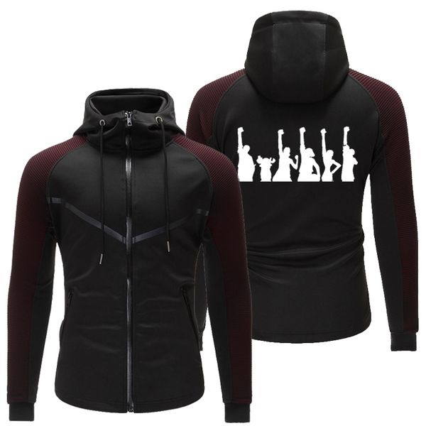 

simple stylish men waterproof and windproof suit customized quick drying breathable outwear clothing casual dropship, Black