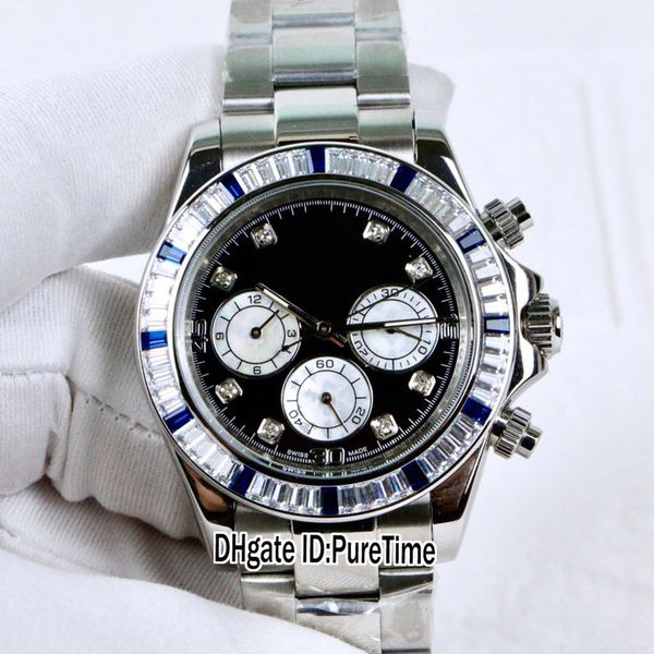 

новые автоматические мужские часы 116598 безель с бриллиантами черный циферблат diamond markes белый циферблат без хронографа браслет из нер, Slivery;brown