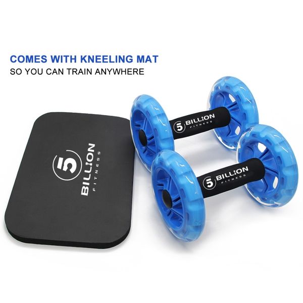 

5-billion fitness 1 pair abdominal wheel rollers with double wheels abdominal waist machine-push-up stands bar with pad ab rollers