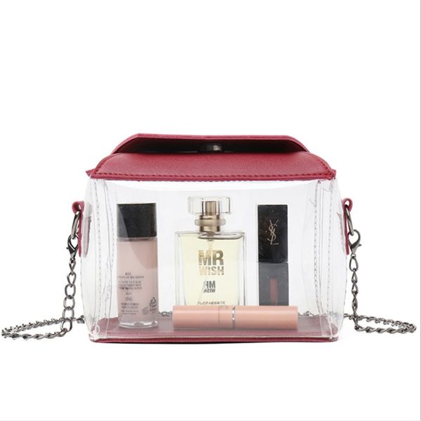 

bags for women 2019 shoulder bag transparent chain crossbody handbags mini ins jelly portable messenger waterproof women package