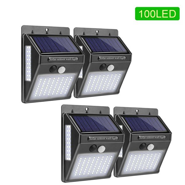 

100 LED Solar Light Outdoor Solar Lamp PIR Motion Sensor Solar Powered Sunlight Wall Street Light for Garden Decoration