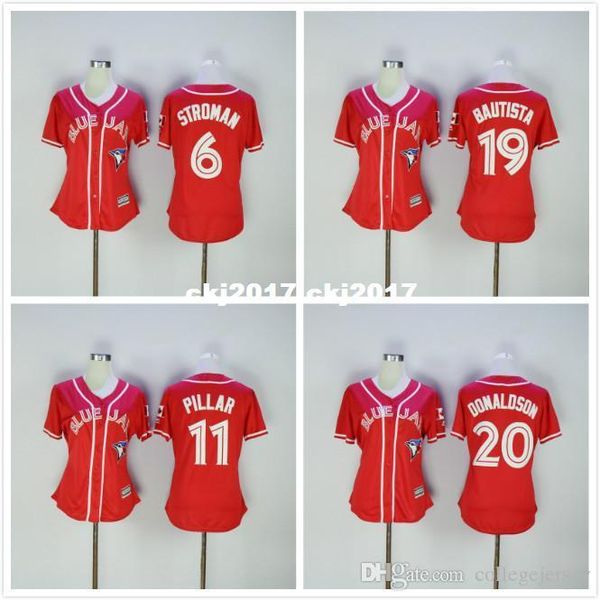 

women 6 marcus stroman 11 kevin pillar 19 jose bautista jersey, Blue;black