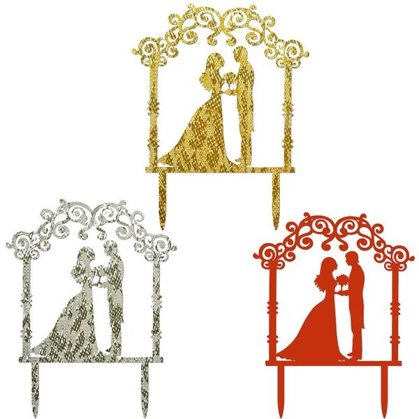 

3pcs wedding cake er acrylic couples proposal cake pick decoration