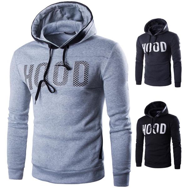 

regular hoodies brand men chest letter printing sweatshirt male hoody hip hop autumn winter hoodie mens pullover xxxl harajuku, Black