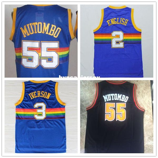 

Dikembe mutombo 55 ai 3 alex engli h 2 jer ey men 039 titched logo retro ba ketball jer ey ncaa