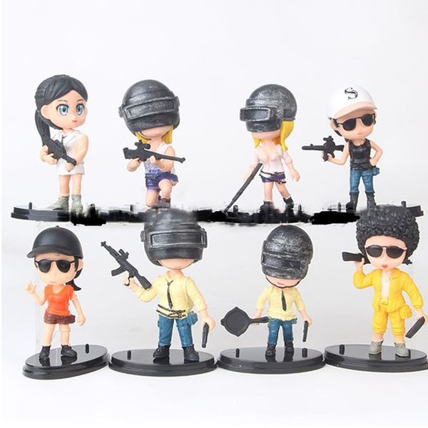 

8 шт./компл. pubg game playerunknowns battlegrounds master 98k m416 пвх фигурка коллекционная модель игрушки y200421