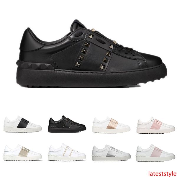 

new designer shoes fashion luxury sneakers for men women white black red genuine leather casual shoe jogging walking with