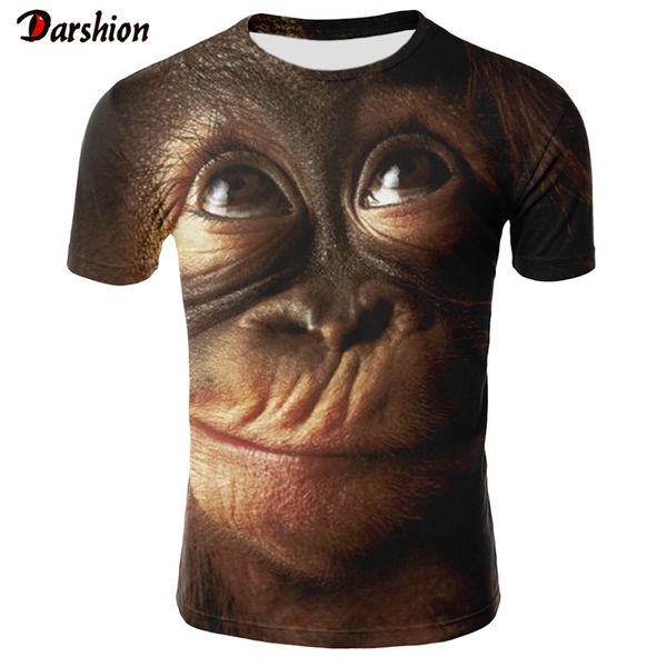 

3d orangutan print t shirt men/women 2019 animal print funny monkey short sleeve summer tees tshirt male 4xl, White;black