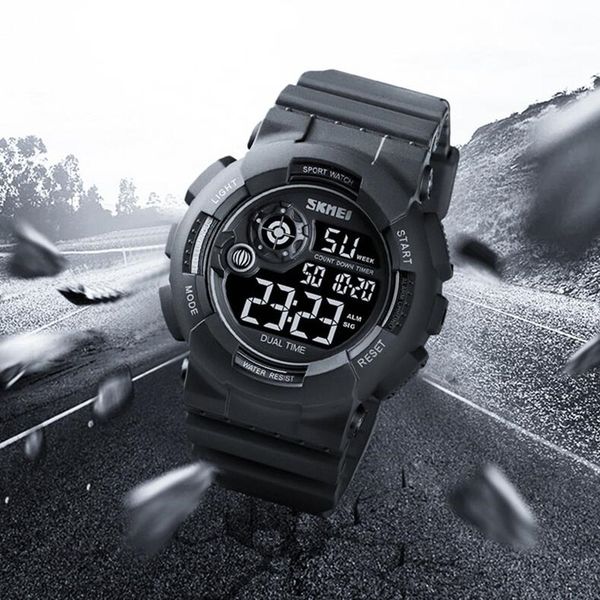 

skmei fashion men's watches waterproof sport watch men digital outdoor clock wristwatch student relogios masculino, Slivery;brown