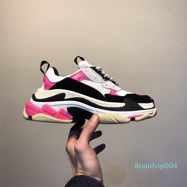 

2019 новая дешевая мода парижская мода 17fw triple s кроссовки triple-s повседневная папа мужская дизайнерская обувь для женщин бежевый черн, Black