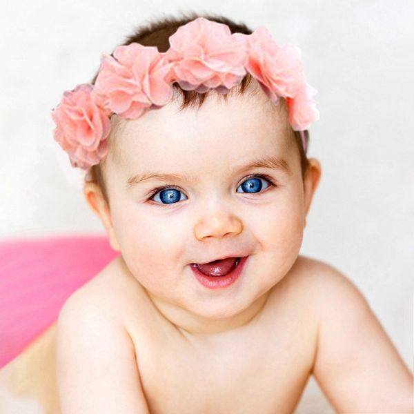 

fashion korean children's chiffon flower hair band accessories foot flower set childrens hand-stitched chiffon hair band, Slivery;white