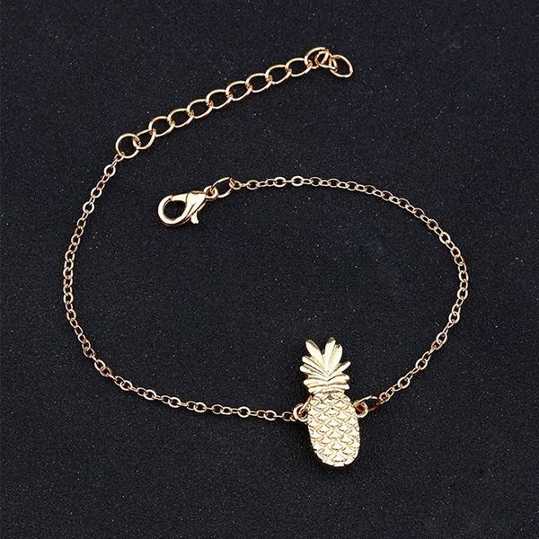 

lovely hollowed-out three-dimensional pineapple ankle chain alloy fruit ankle chain, Red;blue