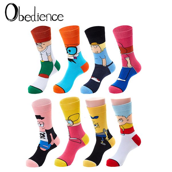

Personality cute Anime socks Fashion Cartoon happy Men women Sock novelty Stitching pattern cotton crew skarpety sox