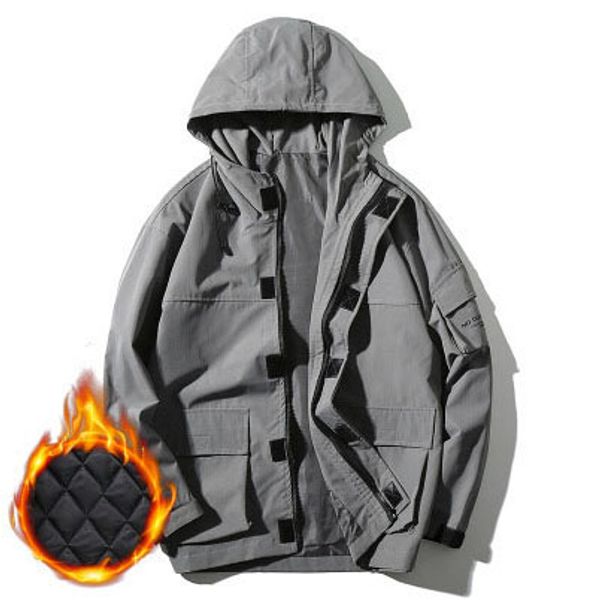 

men desigenr jackets fashion new arrival mens loose casual plus jacket mens jacket 2019 winter men solid color coat thick clothing wholesale, Black;brown