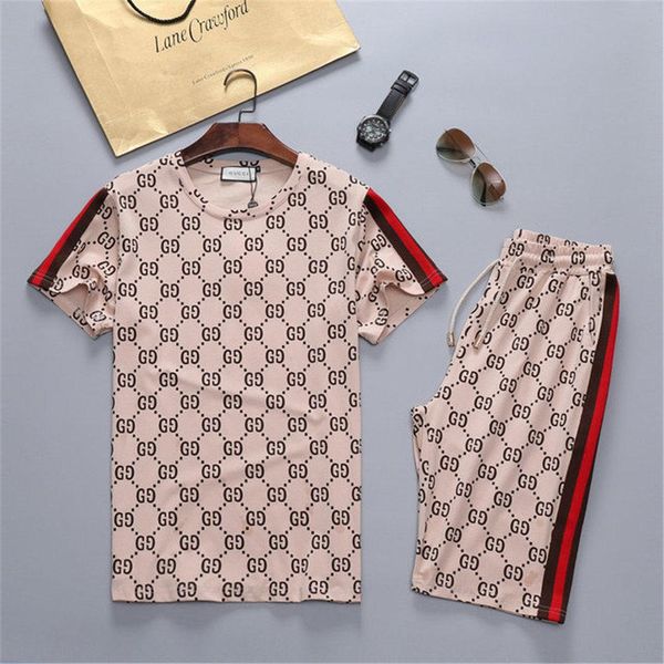 

2020 летние мужские setstracksuit мужчины casual summer мужская набор мужские футболки шорты брюки двухкусочный костюм медуза роскошный кост, Gray