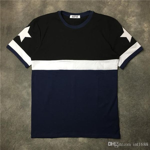 

new fashion men short sleeves five pointed star t shirt men summer tee casual men t-shirt fashion t shirts, White;black