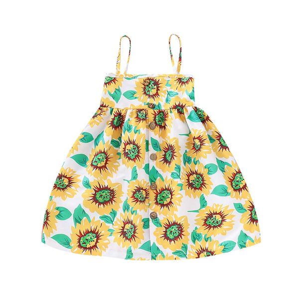 

2-7years toddler kids baby girls sleeveless floral tutu princess dress summer outfit set, Red;yellow