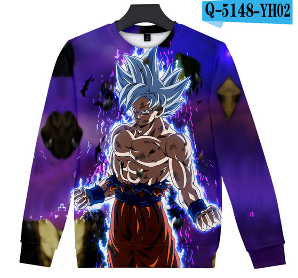 

2019 new anime dragon ball z harajuku 3d printing goku super saiyan vegeta mens sweatshirt jacket coat pullover streetwear b291, Black