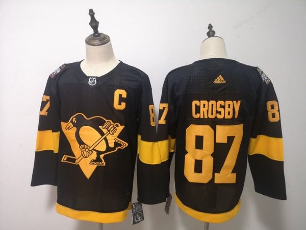 

S2019 2020 tanley cup pitt burgh penguin branded brand patch hockey jer ey 7 john on 58 letang 71 malkin 81 phil ke el 87 idney cro by, Black;red