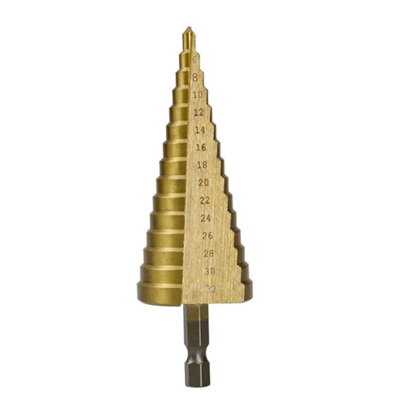 

hss co m35 4-32 mm titanium coated step drill bit drilling power tools metal high speed steel wood hole cutter step cone drill