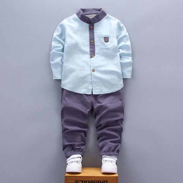 

spring autumn boy clothing 2018 new fashion casual children baby boy clothing baby clothes shirt+pant 0-4 year boy clothing set y190518, White