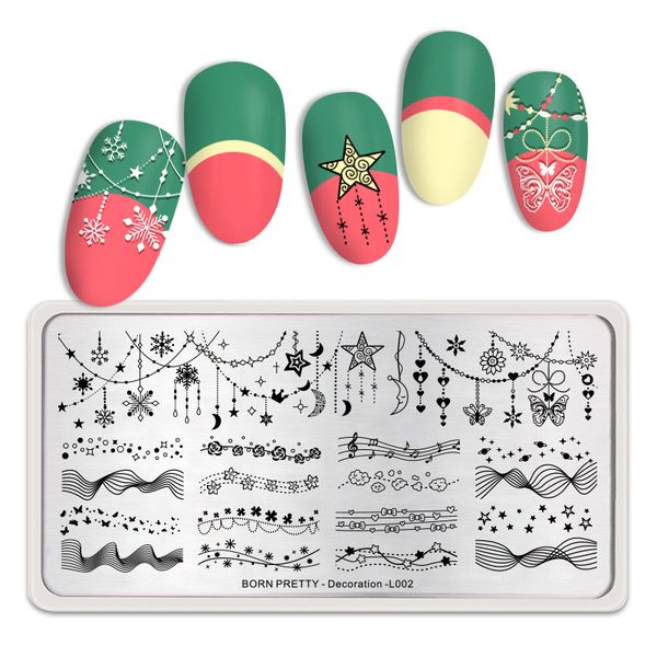 

born pretty stainless steel stamping plates elemental ornament pattern decoration diy image stamping template nail art tools, White