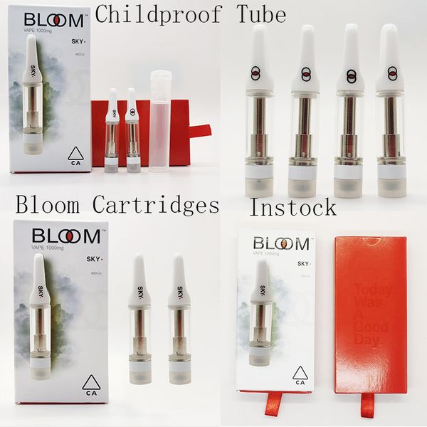 

Bloom картриджи Vapes ручки Упаковка 510 Thread Vape Тележки густое масло Испаритель 0,8 мл Керамическая Coil стекла Tank Tube Instock Защита от детей E Cig