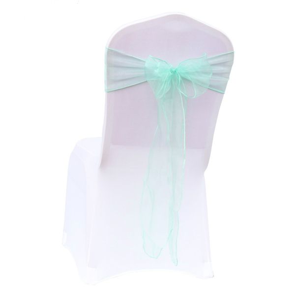 

100 pieces organza chair cover sashes 275x18cm for banquet decor chair knot wedding party decorations ing