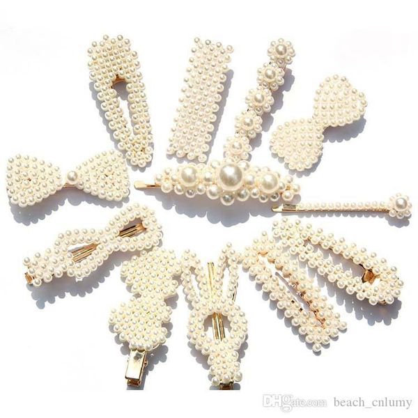 

women hairpins hair clips pearl bobby pins side bangs clips barrettes headwear for girls fashion hair styling tool accessories jewelry gift, Golden;silver