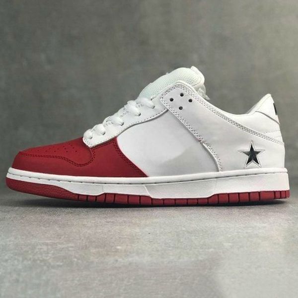 

новые мужские женская sup sb dunk low pro qs кроссовки black silver red темно-синий золото спортивные тренажеры дизайнерские тапки, White;red