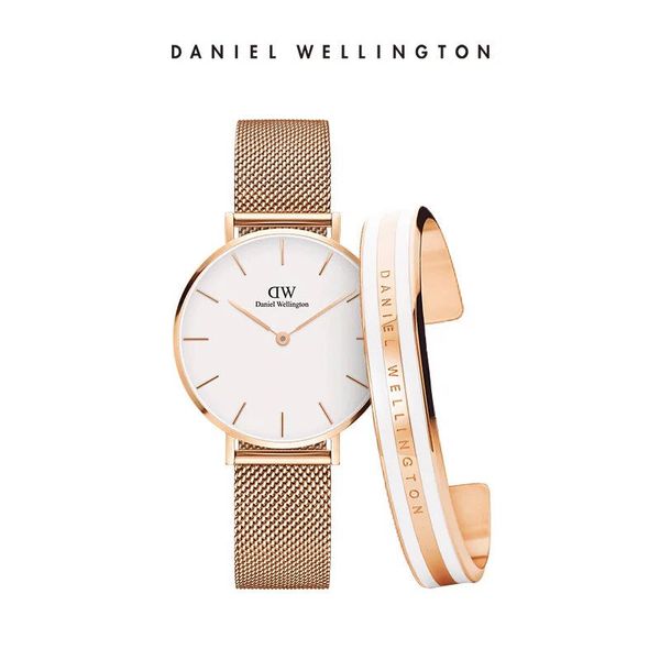 

New Arrival Daniel Wellington Womens Fashion Watches And Bracelets Two Pieces per Sets With Original Box DW Watch and Bangle Gift Set