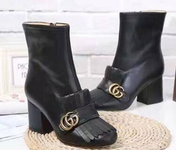 

the lastest sneakers shoes sports luxury020 boots womens shoes brand half ankle boot lady designerss genuine leather dress boots casual, Black