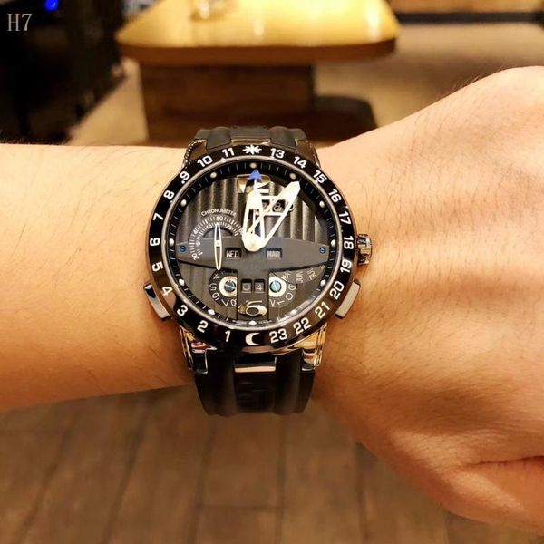 

watch men luminous clock men automatic waterproof mechanical rubber rose gold skeleton business relogio masculino, Slivery;brown
