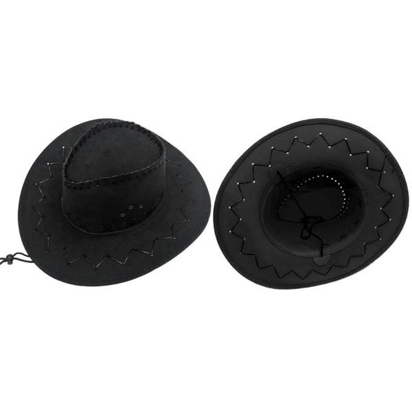 

wool felt western cowboy hat for women men wide brim cowgirl braid headwear cap, Blue;gray