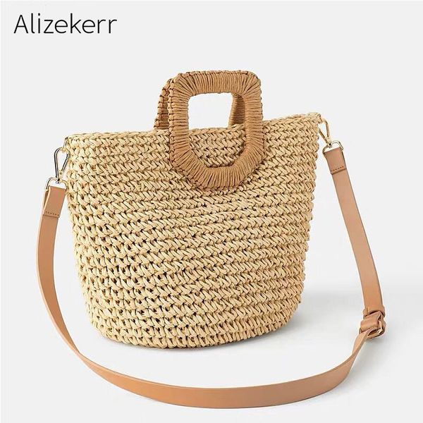 

handmade бич сумка женщины лето 2019 большой емкости top handle basket соломы crossbody сумка простой tote сумки женский отпуск