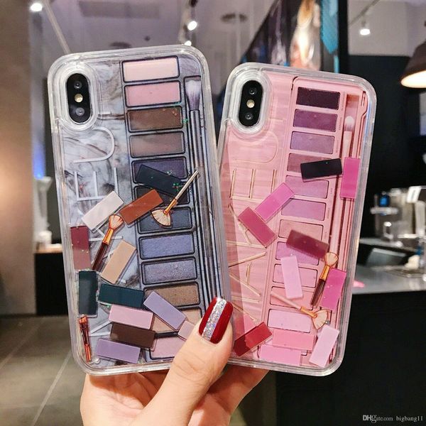 

sale quicksand liquid case for iphone xs max xr 7 8plus cosmetics eye shadow box cute covers
