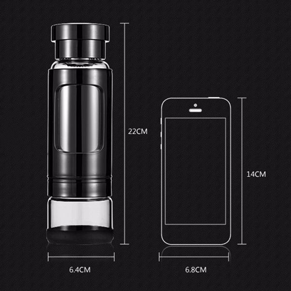 

430 ml glass water bottle with tea infuser water tea bottle heat-resistant