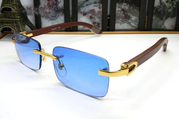 

luxury rimless sunglasses buffalo wood sunglasses horn styles 2019 new box for brand white glasses france men women with designer, White;black