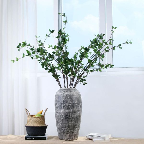 

135cm artificial fake green plant latex cherry blossoms tree branches tree leaves diy wedding home party scene layout decoration