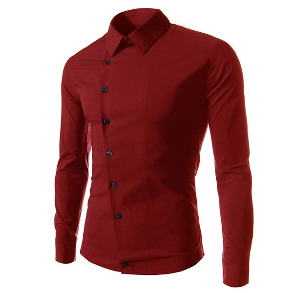 

new 2020 fashion summer spring autumn base shirt business slim fit solid casual oblique button camisas masculina, White;black