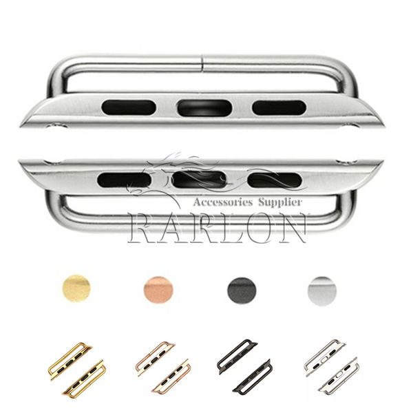 

1pair 2pc Watch Band Adapters Connectors for Apple Watch Band Replacement Wrist Strap Stainless Steel Classic Screw Metal 40mm 44mm 4 Colors