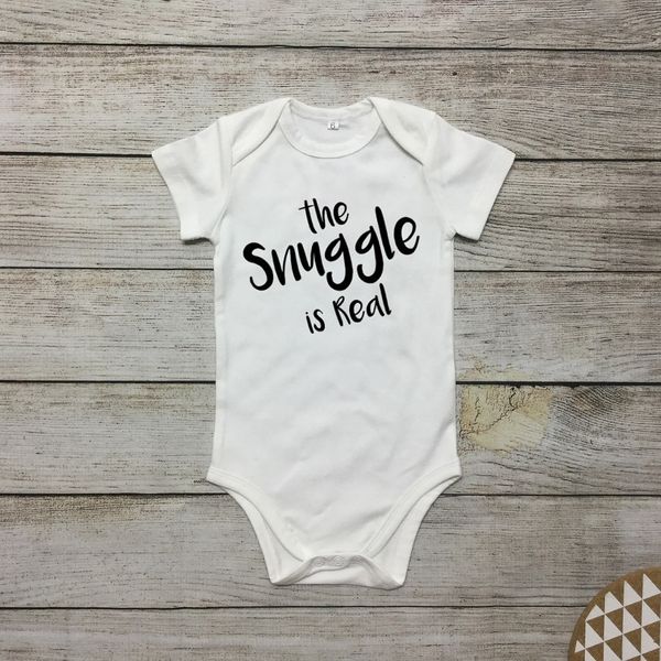 

Cute baby one ie newborn white body uit infant the nuggle i real letter print cotton baby boy girl clothe 2019 ummer whole ale