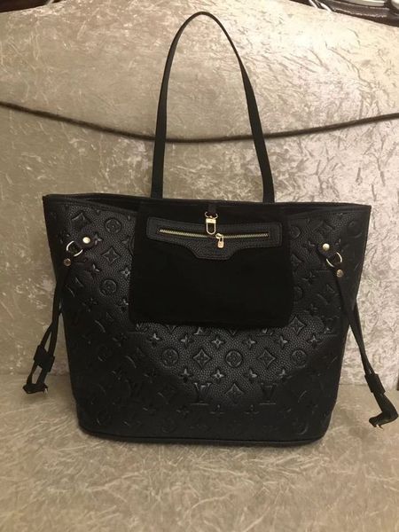 

2019 style fashion famous women embossed handbags genuine leather chain handbag women shoulder bag + wallet