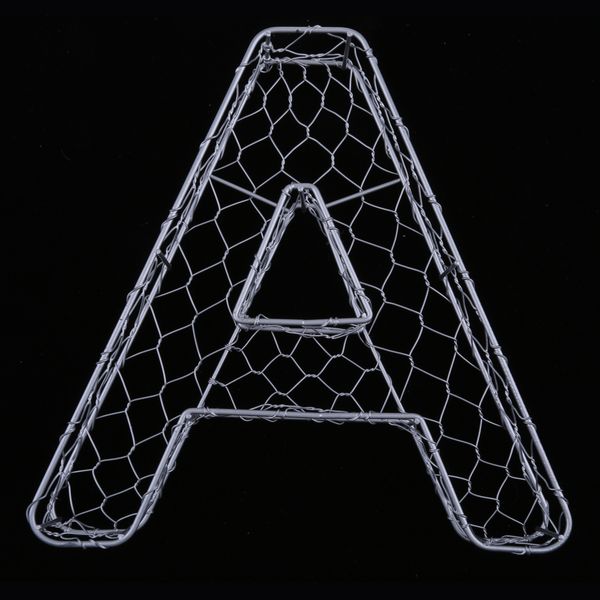 

romantic iron alphabet a to z frame wire wreath succulent pot wedding decor