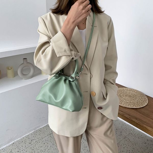 

elegant lady handbag women leather bags girl ladies waterproof sunscreen lotus leaf dumpling shoulder bag 2020 new