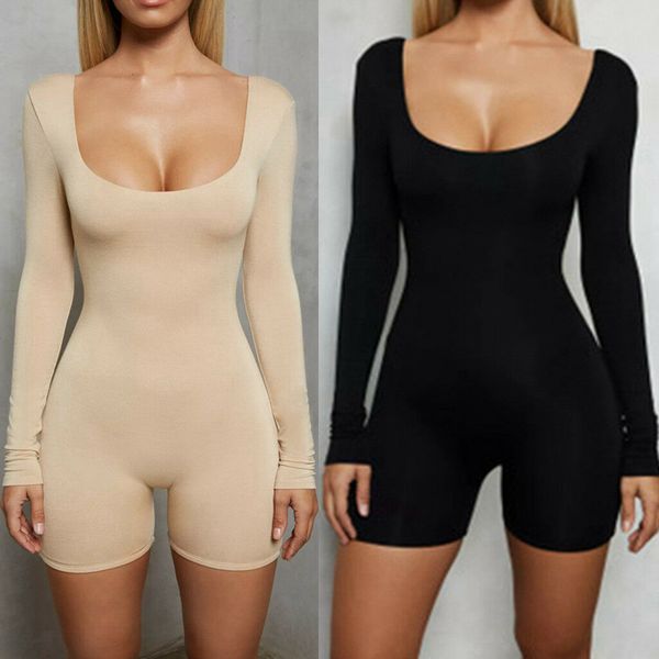 

women long sleeve bodysuit leotard strapless jumpsuit rompers bodysuit women clothes, Black;white