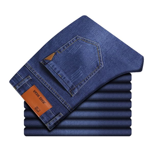 

2020 new brand men's slim fit jeans fashion business classic style stretch jeans denim pants casual trousers male black blue