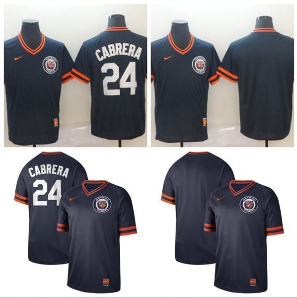 

2019 rero men women youth tigers 24 cabrera gary blue retro cooperstown batting practice baseball jersey, Blue;black